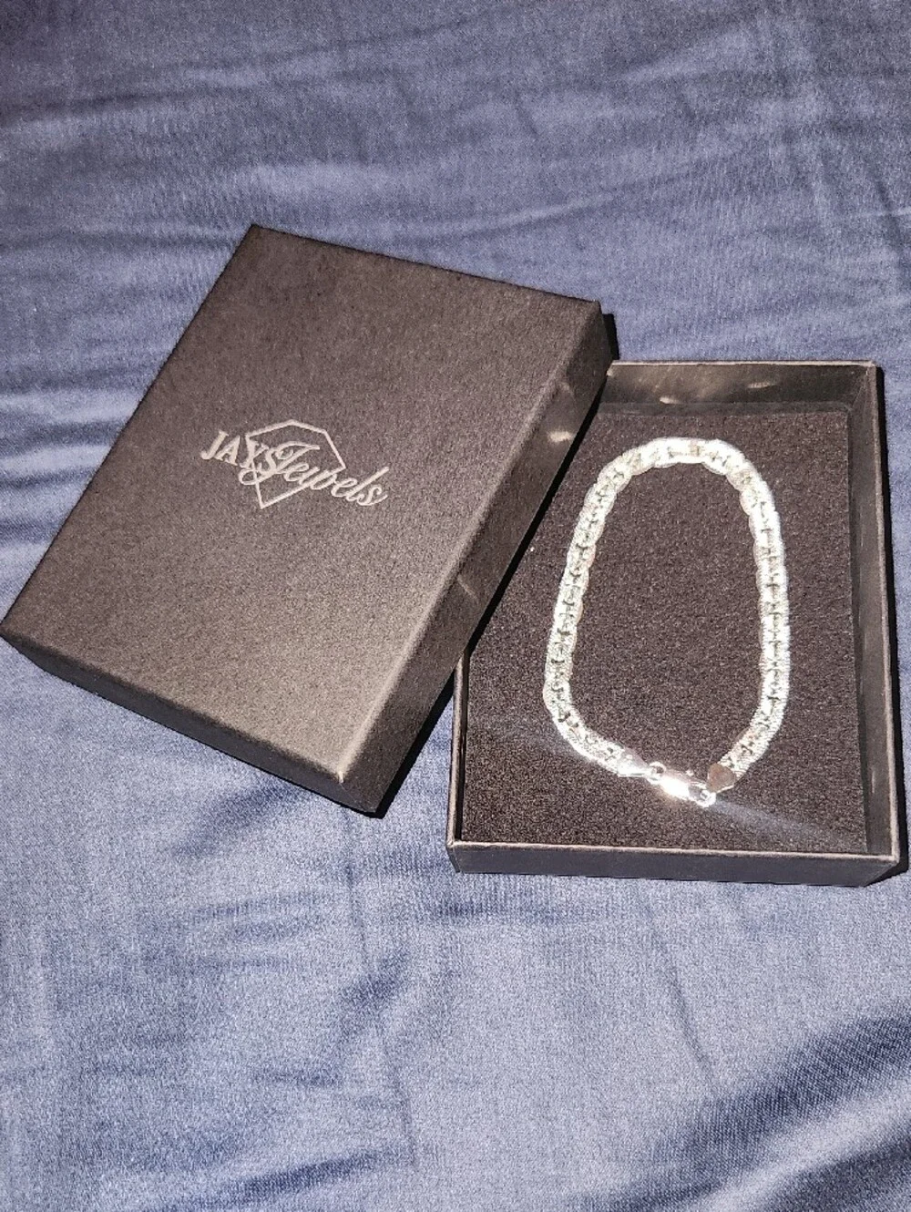 Polished Sterling Silver Rope Chain Bracelet with Lobster Clasp